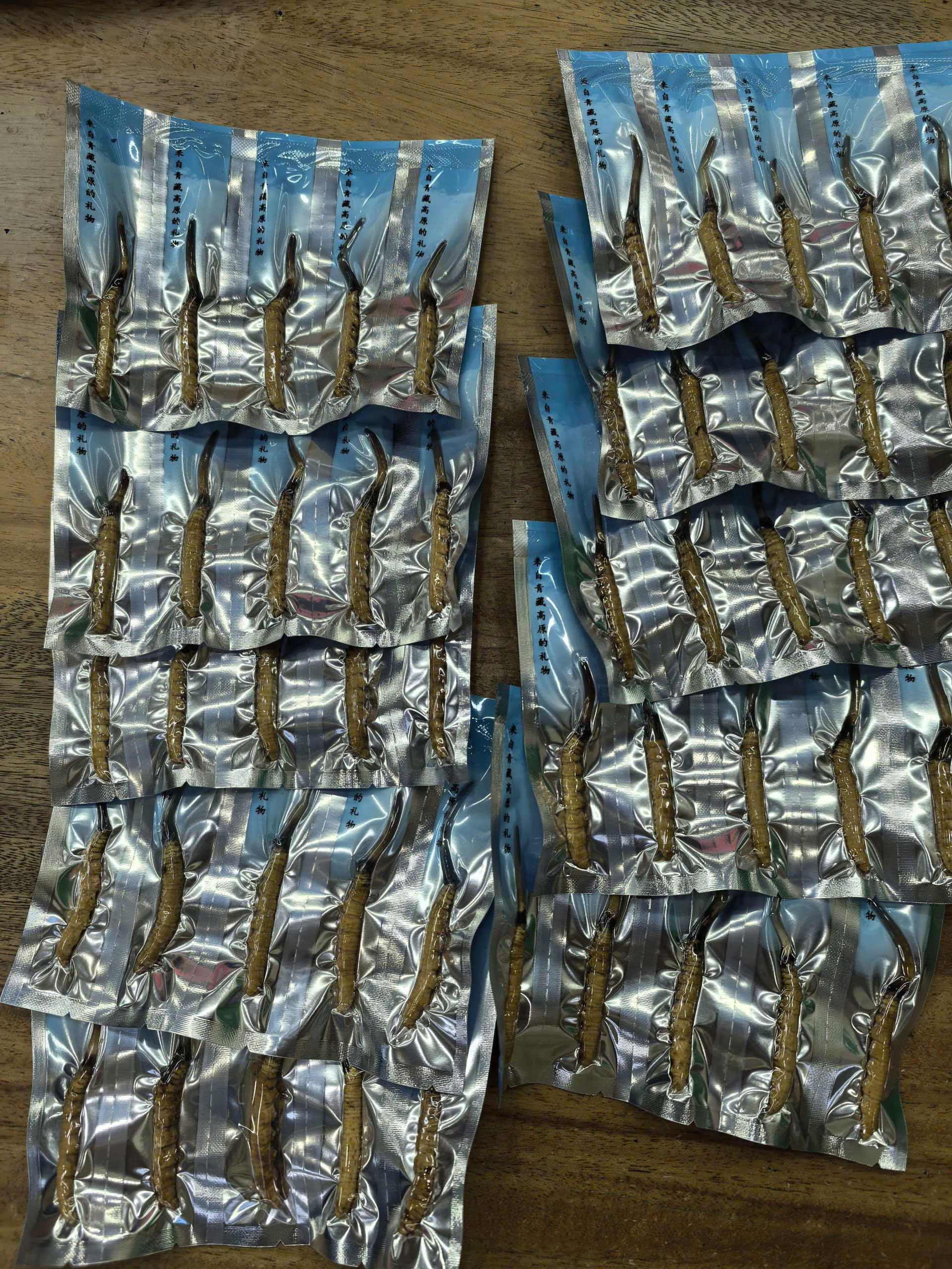 Đông trùng hạ thảo tươi loại 1,5 gram mỗi con, hút chân không từng con